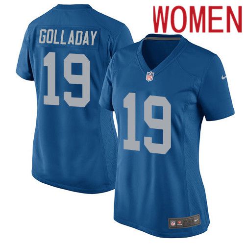 Women Detroit Lions 19 Kenny Golladay Nike Blue Game Alternate Player NFL Jersey